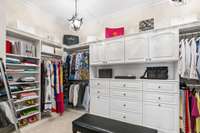 Primary custom closet for primary bedroom