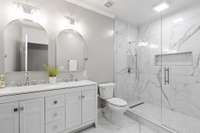 Private en suite updated bath with walk in shower