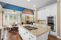 Kitchen island and gas cooktop