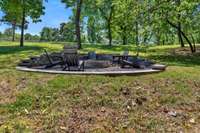 Oversized fire pit with low voltage lighting