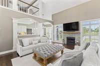 Upgraded lighting and spacious room for entertaining. Right off the kitchen and breakfast nook.