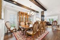 Huge eat-in space showcases the same rich stained beams and a striking overhead fixture, with two windows that flood the area with natural light. 4416 Attleboro Dr. Murfreesboro, TN 37128