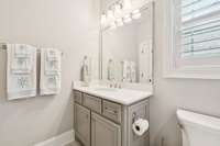 Full bath on the main level with Carerra marble countertop!  4416 Attleboro Dr. Murfreesboro, TN 37128