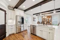 Richly stained ceiling beams add warmth and character overhead.  4416 Attleboro Dr. Murfreesboro, TN 37128