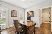 Bedroom 2 is currently being utilized as a home office, featuring abundant natural light and recessed lighting that creates a bright, productive environment. 4416 Attleboro Dr. Murfreesboro, TN 37128