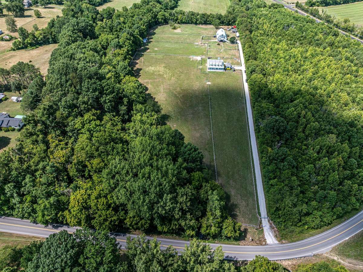 This droan shot reflects the way this 11.21 acre farm is located at 2290 Osburn Rd, near Nolensville Rd.