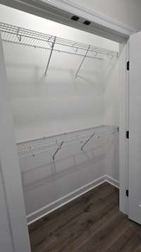 All closets are well lit to maximize usage.