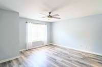 Spacious bedroom upstairs, would make a great primary suite.