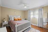 This main original primary bedroom has an ensuite bathroom!