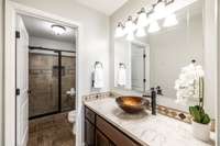 A separate vanity space allows one person to get ready while another uses the shower or toilet—ideal for busy mornings.