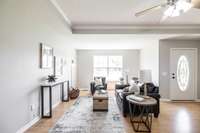 There's room for multiple seating arrangements, perfect for movie nights or hosting guests.