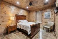 Bedroom with full bath in Garage/bunk house on main floor