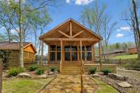 The Event Venue that is located by the creek with wrap around balcony overlooking creek