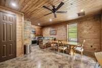 Kitchen/dining area in Garage/bunk house on main floor to the back right