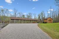 View of Outdoor Pavilion that is located behind the Main Lodge and extra garage space