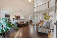 Great room with opening to large chef's kitchen