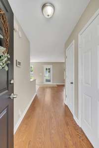 Hardwood floors greet you as you enter the front door.