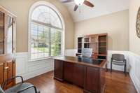 Home office with a large window