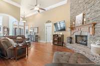 Light floods this space highlighting the trim work