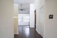 Stepping into the front foyer, it is easy to see how open and bright the home is.