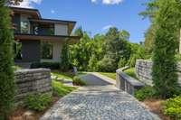 This large driveway provides ample parking.