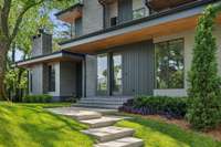 This homes provides a smart irrigation system and an outdoor security system on all sides of the home.