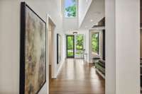 Solid white oak floors throughout the home.