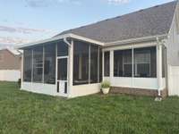 Porch provides privacy to home.