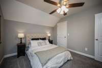 Bedroom #2 is cozy with a big closet.