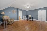 The flex room is ideal for a studio, hobby room, office or could be converted to a bedroom in the future. A full bathroom is connected to it.