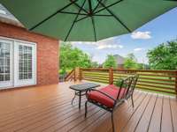 Deck that connects to the casual dining area.