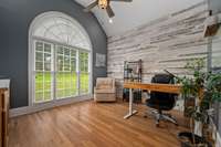 Office with french doors off of the entry foyer.