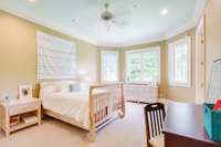 Bedroom #5 has a bay of windows overlooking the golf course and its own ensuite bathroom as well.