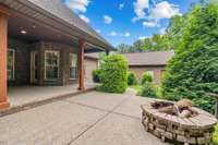 So much to enjoy in the back yard with the covered patio and extended patio with firepit.