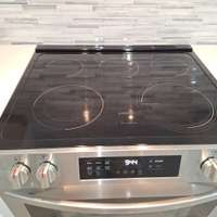 Electric 5 burner range with back splash