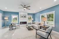 Huge 19x19 Living Room with so much natural light