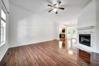 Large living area open to kitchen and dining!