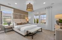 Spacious primary suite