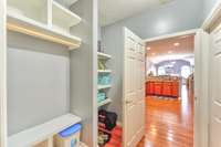 Mudroom with additional storage.