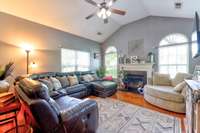 Huge windows lets in lots of natural light.