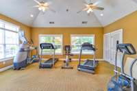Club house fitness center.
