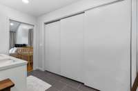 Full wall of closet space.