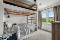 Second bedroom with built in bunk beds