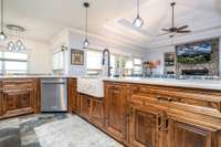 The farm sink was custom made for this kitchen.