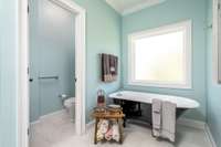 Primary Bath Claw-Foot Tub.