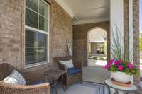 Porch is spacious enough for that morning coffee