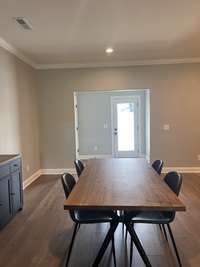 View of Dining area to the back door