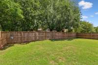 Large fenced backyard