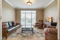 Office off the Great Room has glass French Doors are privacy.