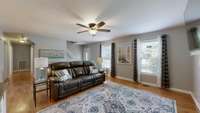 Spacious living room with lots of natural light!